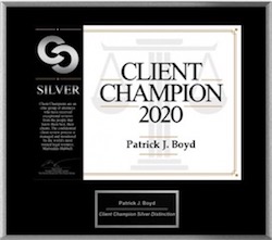 Silver Martindale-Hubbell Client Champion Award: Patrick J. Boyd - 2020