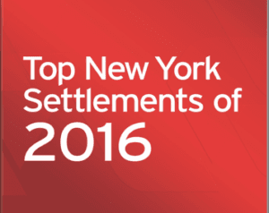 Badge - New York Law Journal's Top Settlements of 2016 in Employment Law