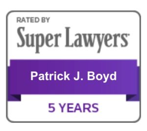 Badge - Rated by Super Lawyers: Patrick J. Boyd - 5 Years